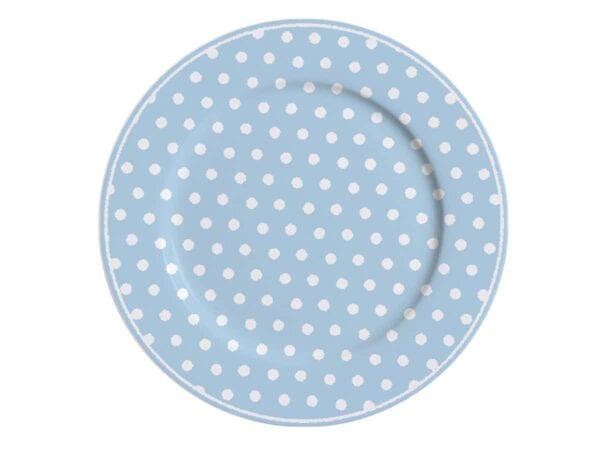 Farfurie de Desert din Porțelan Polka Dot Albastru Pastelat, 19 cm